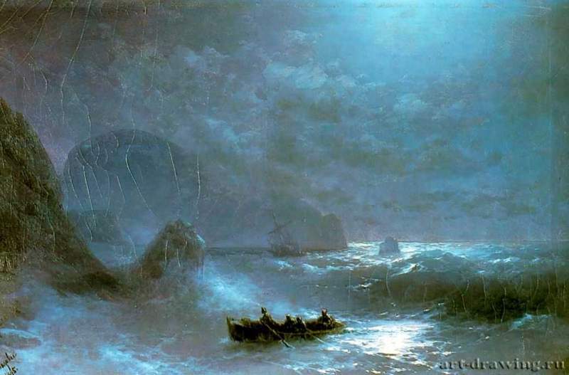 Лунная ночь на море. 1895 - Moonlight on the sea. 1895
48 х 75 смХолст, маслоРомантизм, реализмРоссияНижний Новгород (Горький). Нижегородский государственный художественный музей